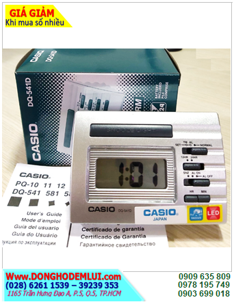 Casio DQ-541D-8RDF, Đồng hồ báo thức để bàn Casio DQ-541D-8RDF màu Trắng bạc /Bảo hành 01 năm 